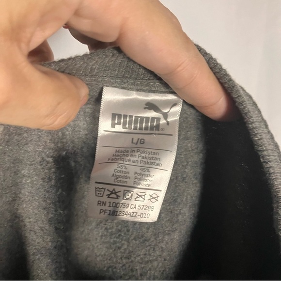 Puma long sleeve Pullover cowl neck heather gray men large, excellent condition - Picture 4 of 5